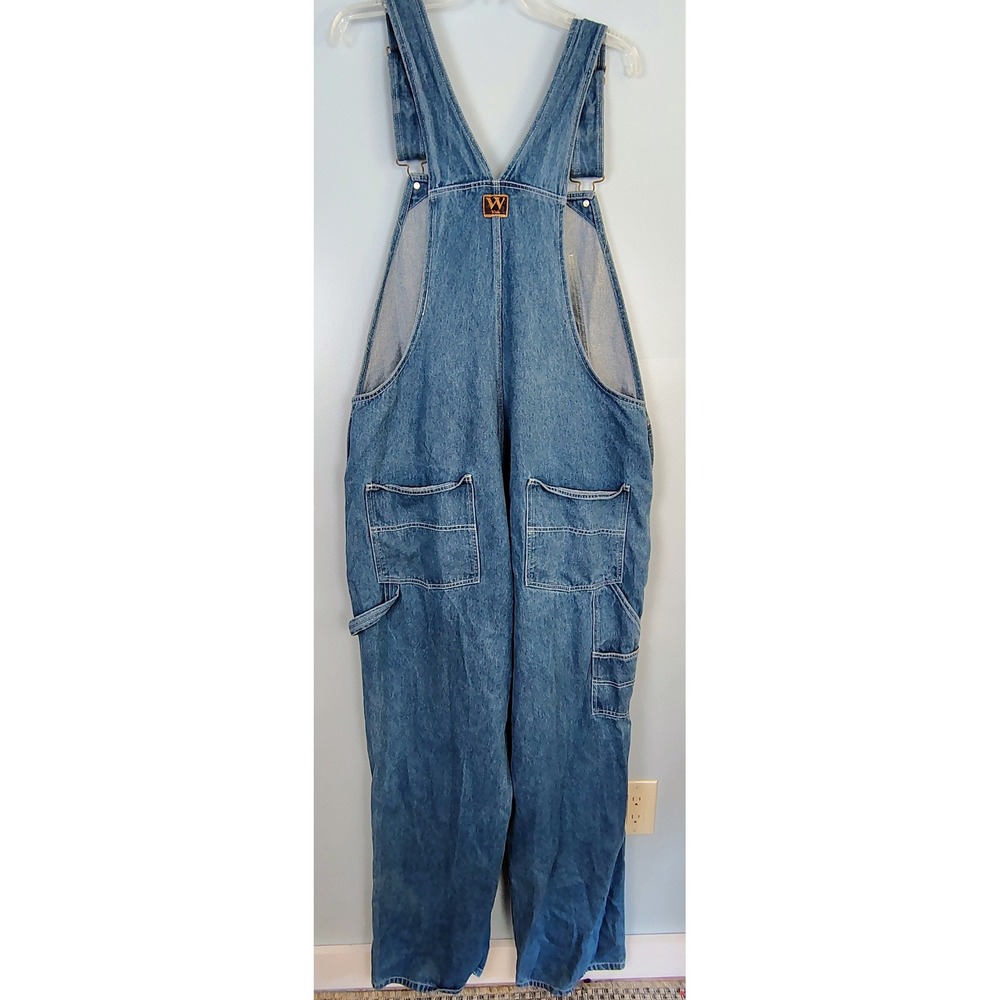 Walls Vintage Denim Overalls Mens 42x34 Medium Wash Workwear Carpenter T94030 DB - Picture 5 of 9